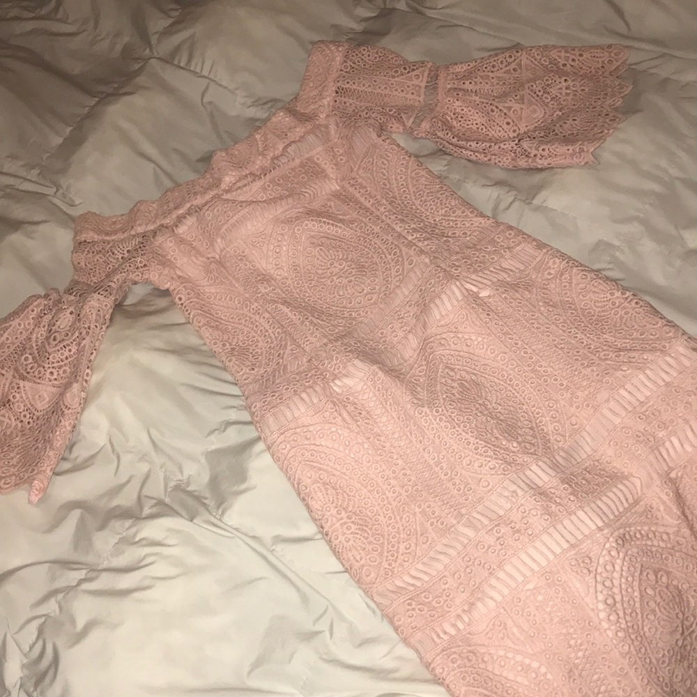 Off shoulder bell sleeve dress